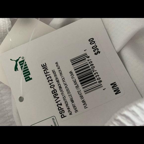 Boy PUMA white shorts 🩳 NWT size M (10-12) - Picture 6 of 8
